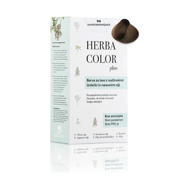 Farba za kosu HERBA COLOR PLUS 5N svetlo kestenjasta