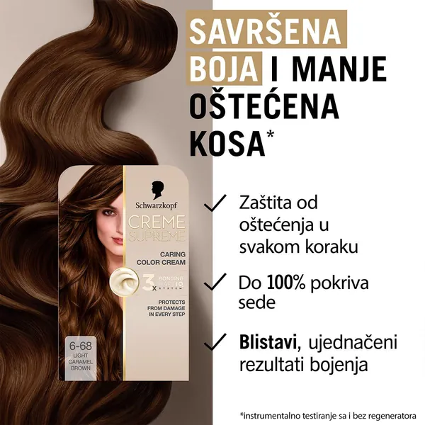 Farba za kosu SCHWARZKOPF Creme Supreme 6-68 blond caramel