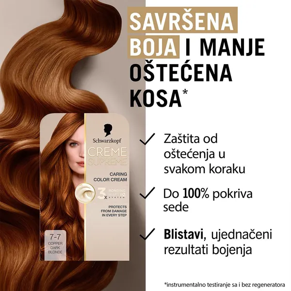 Farba za kosu SCHWARZKOPF Creme Supreme 7-7 copper blonde