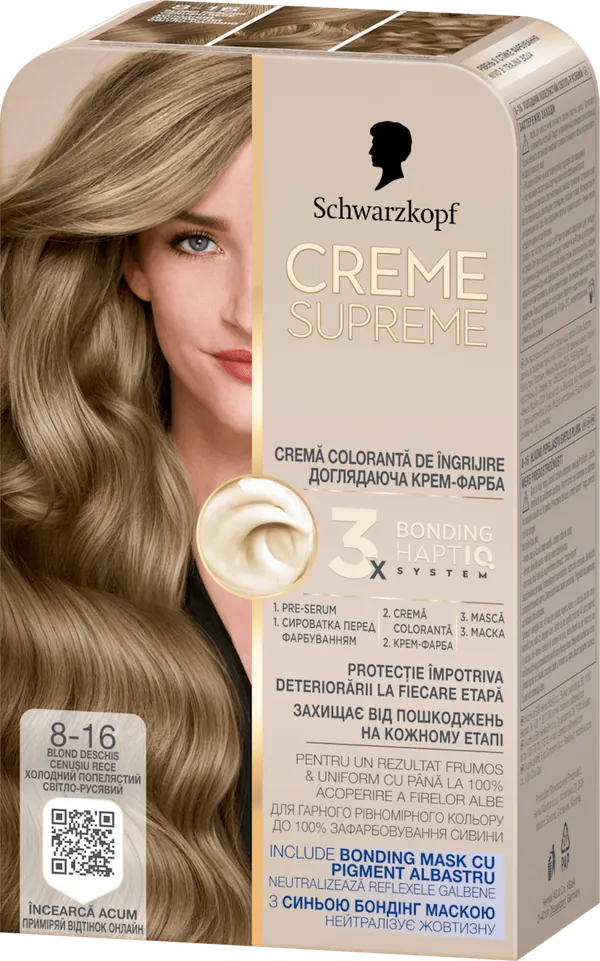 Farba za kosu SCHWARZKOPF Creme Supreme 8-16 ash blonde