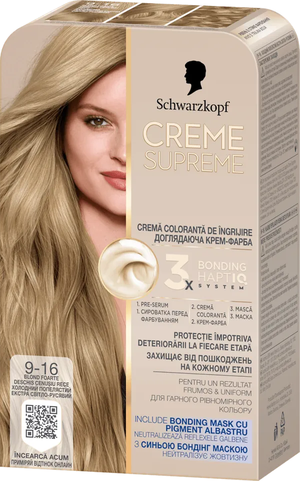Farba za kosu SCHWARZKOPF Creme Supreme 9-16 blond foarte