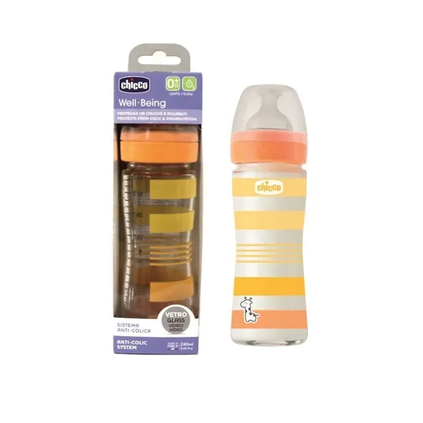 Flašice CHICCO WB staklena 240ml, silikon,unisex