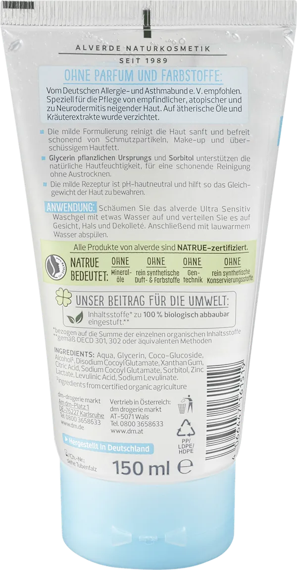Gel za čišćenje lica ALVERDE Ultra sensitiv za umivanje 150ml