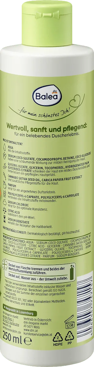 Gel za tuširanje BALEA Natural beauty papaja 250ml