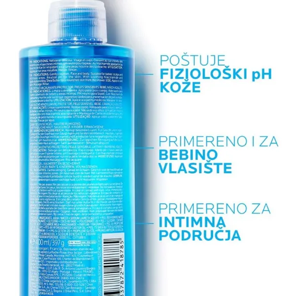 Gel za tuširanje LA ROCHE POSAY lipikar gel lavant umirujući zaštitini gel za tuširanje beba, dece i odraslih, za suvu kožu, 400 ml