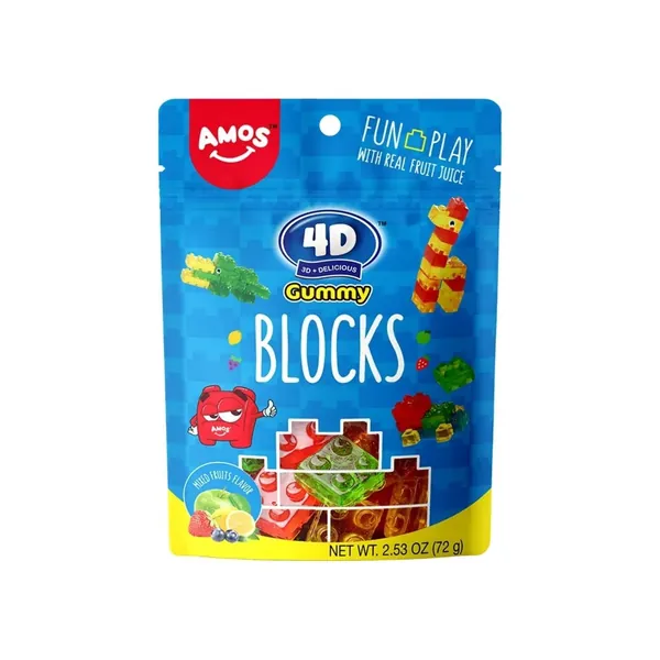 Gumene bombone AMOS 4D Gummy blocks 72g