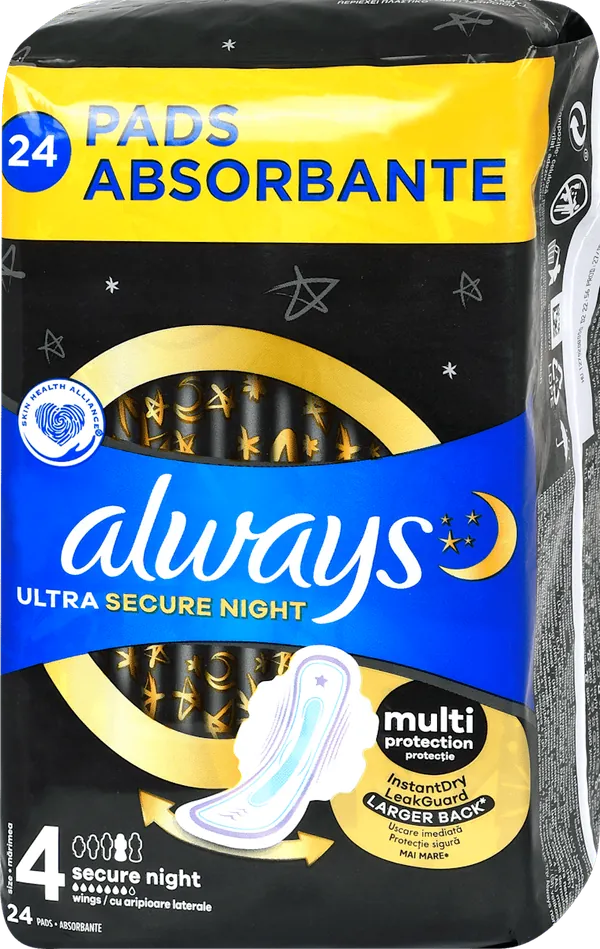 Higijenski ulošci ALWAYS noćni ultra secure night veličina 4 24kom