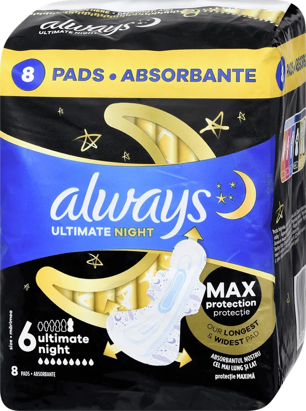 Higijenski ulošci ALWAYS Ultimate Night (Veličina 6), 8komada
