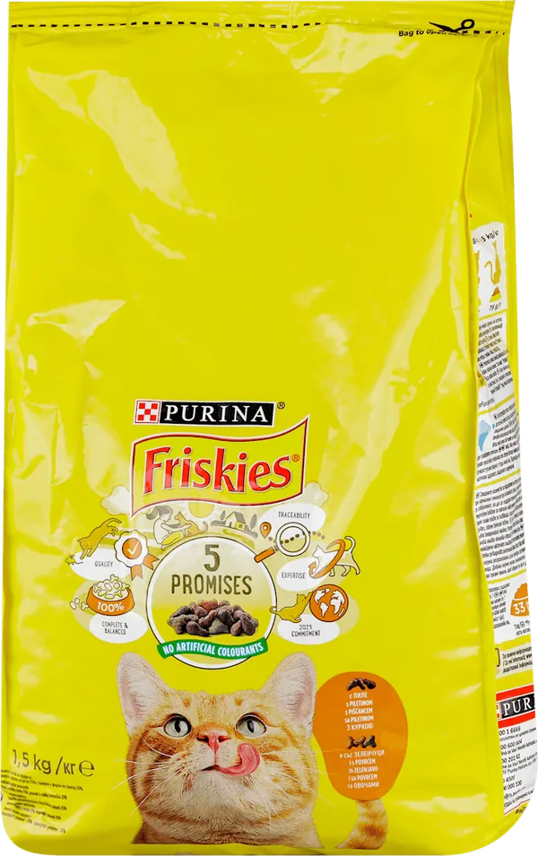 Hrana za mačke FRISKIES briketi piletina 1.5kg