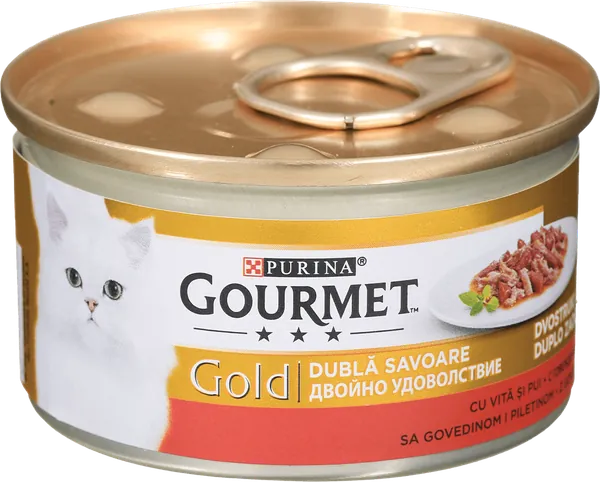Hrana za mačke GOURMET Gold govedina i piletina 85g