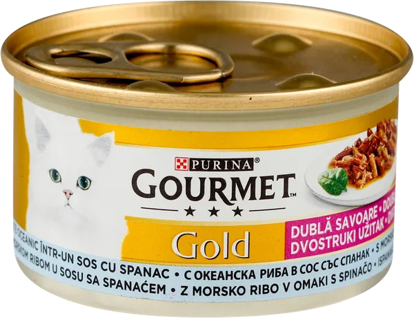 Hrana za mačke GOURMET Gold riba i spanać 85g