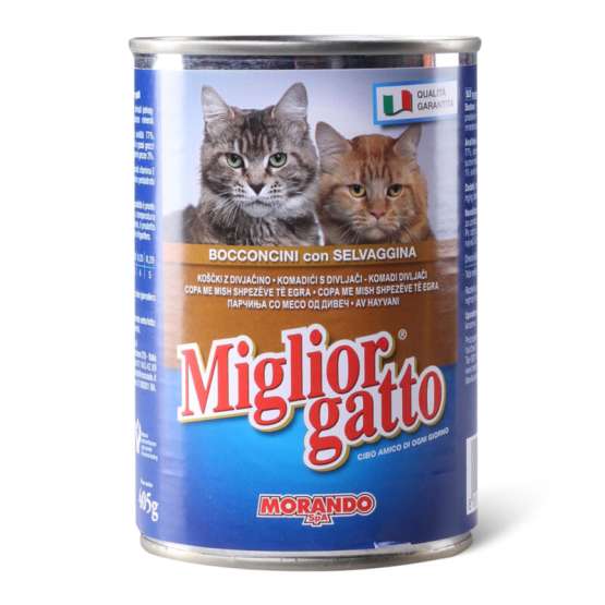 Hrana za mačke MIGLIOR gatto divljač konzerva 405g