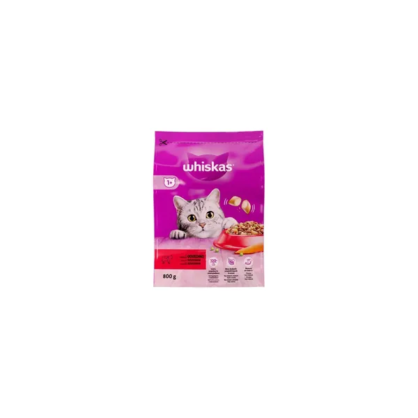 Hrana za mačke WHISKAS Adult briketi za mačke govedina 800g