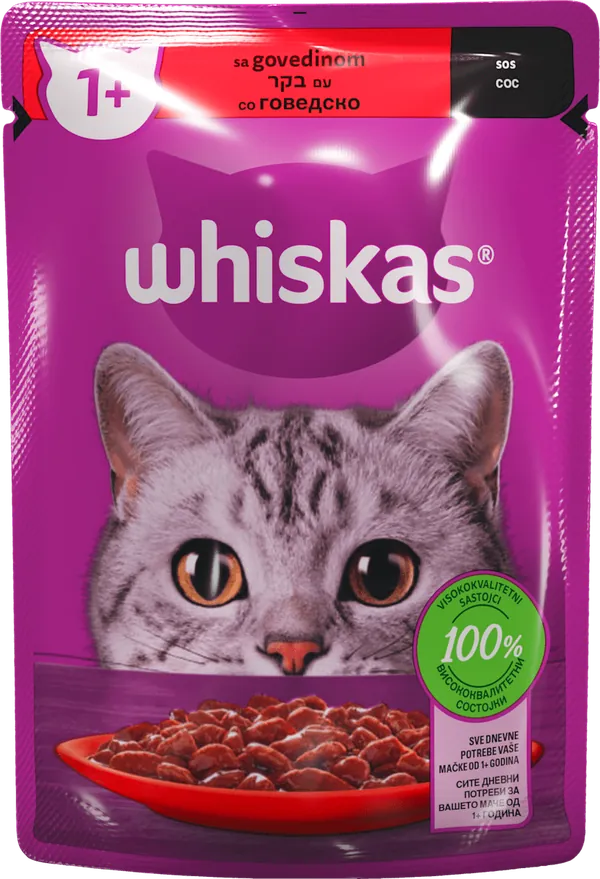 Hrana za mačke WHISKAS Adult govedina 85g