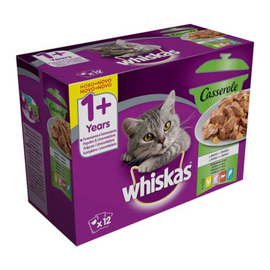 Hrana za mačke WHISKAS Casserole mešani izbor 12x85g