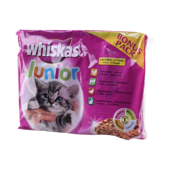 Hrana za mačke WHISKAS jelo u sosu Junior kesa 400g