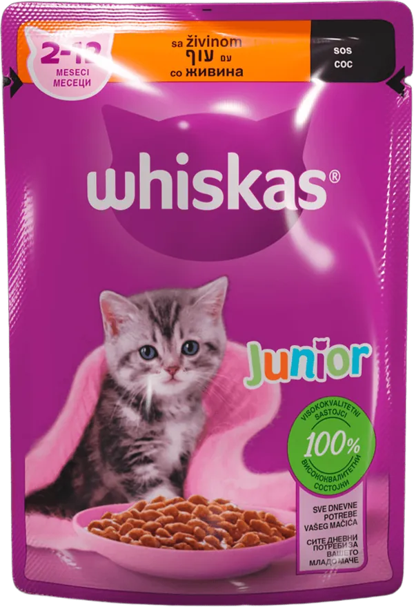 Hrana za mačke WHISKAS Junior živina u sosu 85g