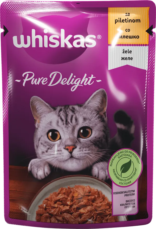 Hrana za mačke WHISKAS Pure delight adult piletina 85g