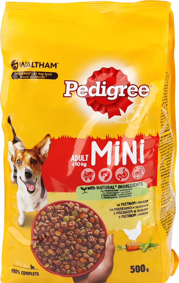 Hrana za pse PEDIGREE Briketi Mini živina i povrće 500g