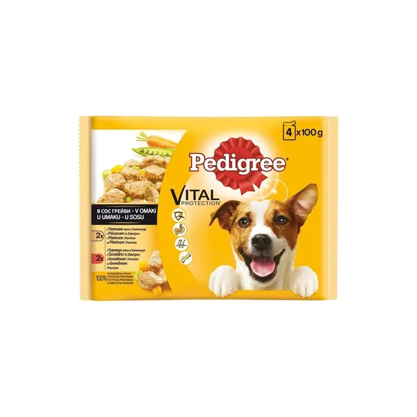 Hrana za pse PEDIGREE govedina i živina 4x100g