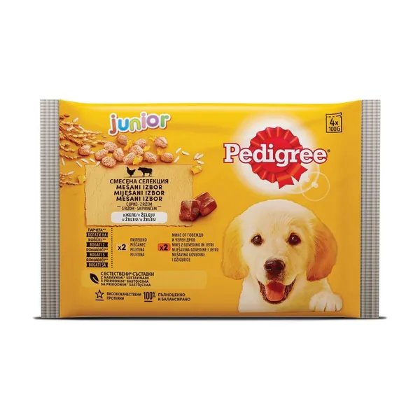 Hrana za pse PEDIGREE Junior piletina i govedina 4x100g