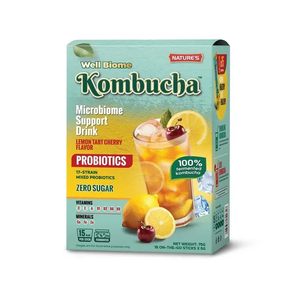 Imunitet GLOBAL NATURES PHARMA Well Biome Kombucha limun višnja 15 kesica 75g