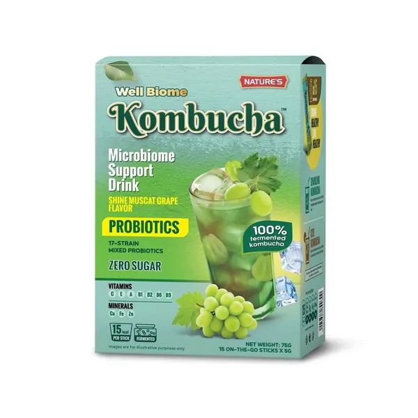 Imunitet GLOBAL NATURES PHARMA Well Biome Kombucha muskat grožđe 15 kesica 75g
