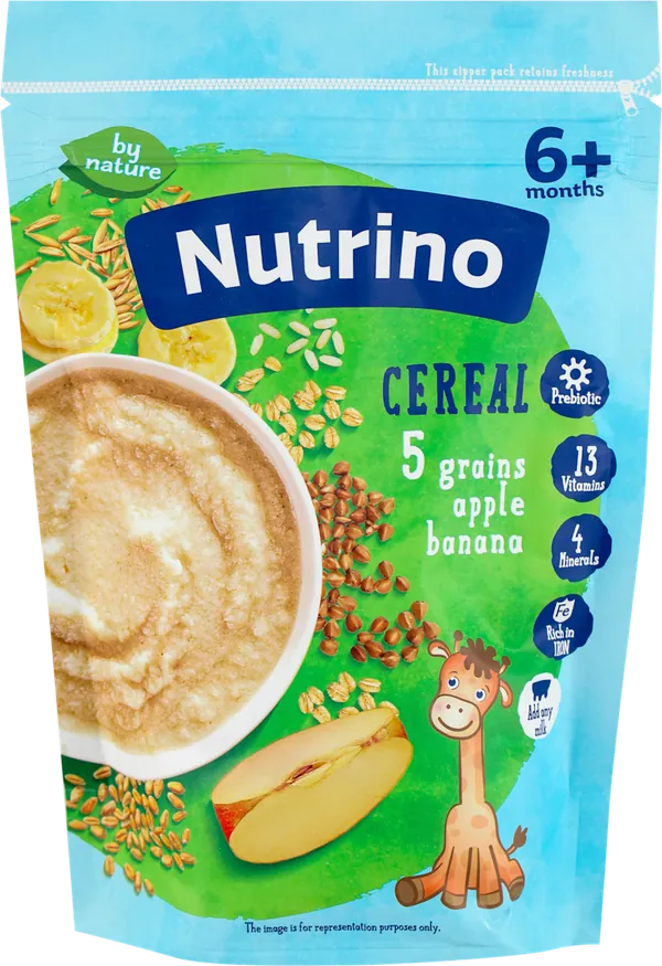 Kašica NUTRINO bez mleka 5 žit. jabuka i ban.200g
