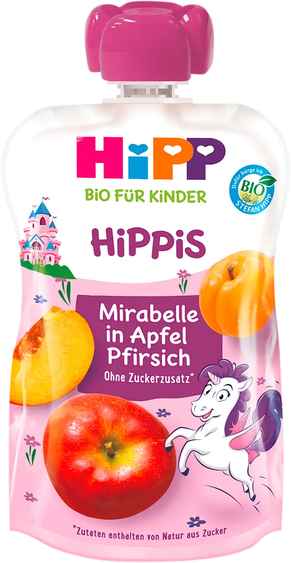Kašice HIPP iS BIO Jabuka sa Mirabel šljivom i breskvom 100g