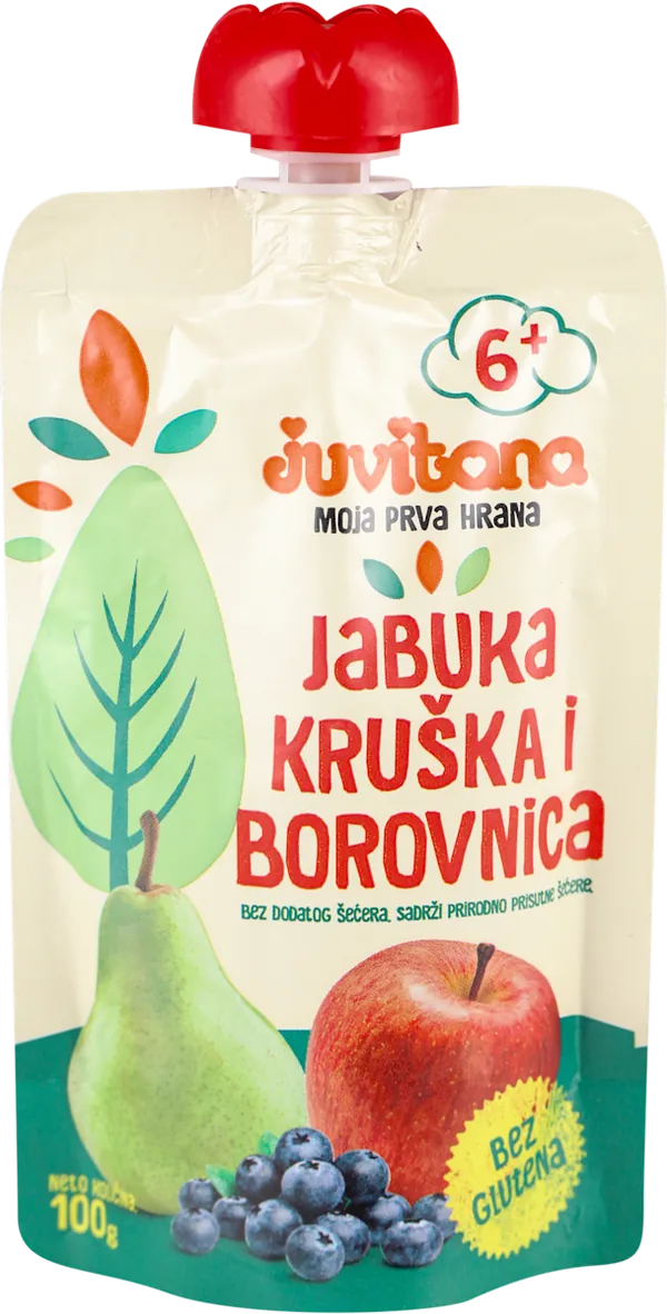 Kašice JUVITANA voćna kašica jabuka kruška i borovnica 100g