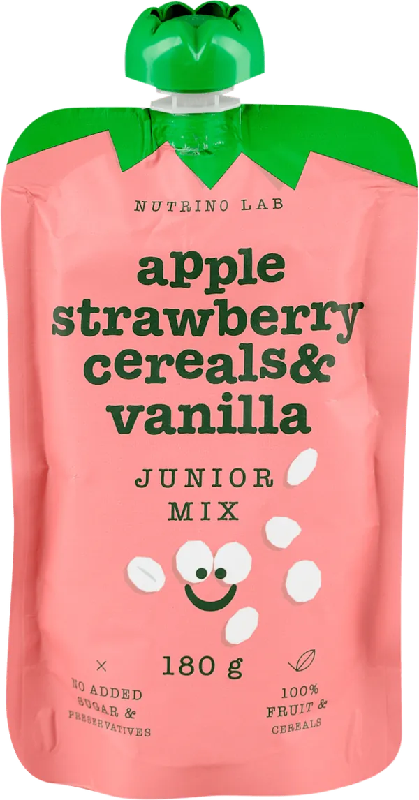 Kašice NUTRINO LAB junior mix jabuka, jagoda, žitarice i vanila 180gr
