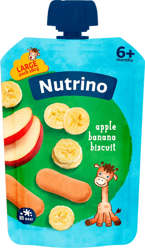 Kašice NUTRINO voćni pire jabuka, banana i biskvit 180g