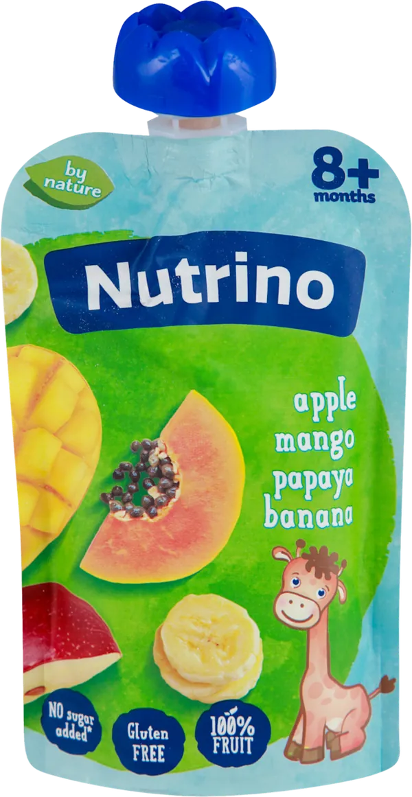 Kašice NUTRINO voćni pire jabuka,mango,papaja,banana 100g