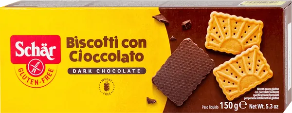 Keks SCHAR preliven čokoladom Biscotti 150g