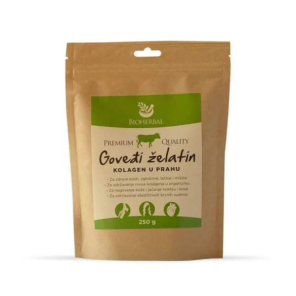 Kosti, zglobovi i mišići BIOHERBAL goveđi želatin-kolagen prah 250g