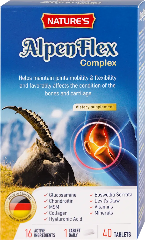 Kosti, zglobovi i mišići GLOBAL NATURES PHARMA Alpen Flex Complex, 40 tableta