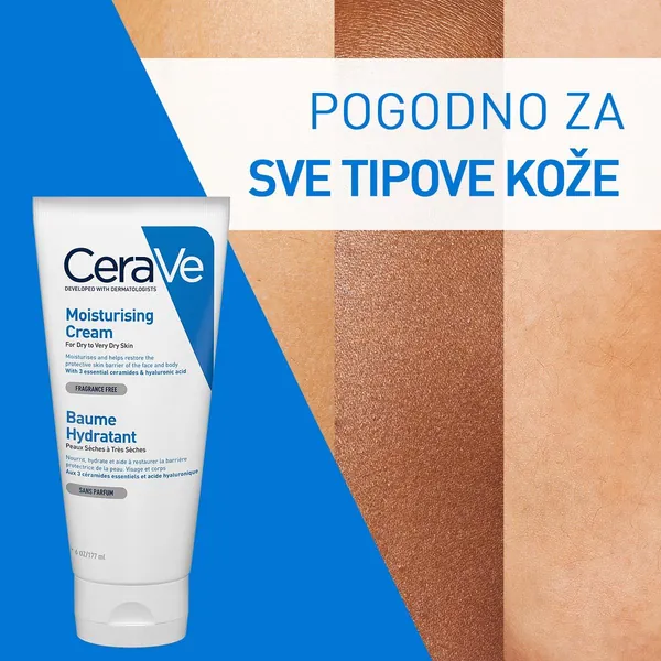 Krema za lice CERAVE Hidratantna krema za suvu do vrlo suvu kožu, 177 ml