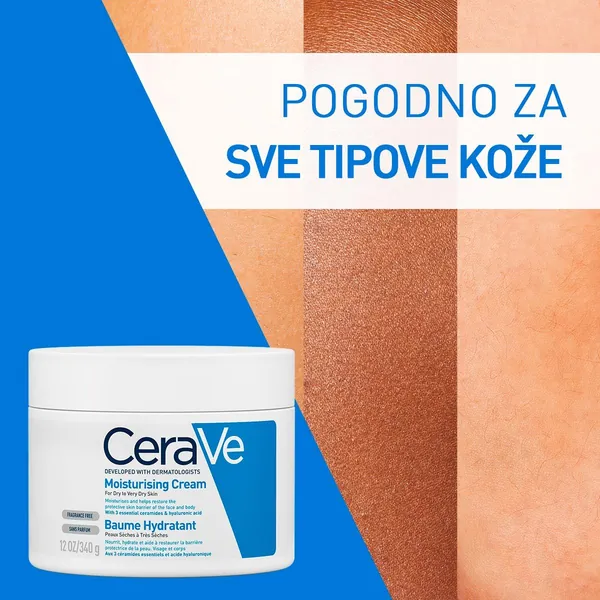 Krema za lice CERAVE Hidratantna krema za suvu do vrlo suvu kožu, 340 ml