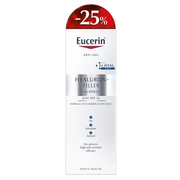 Krema za lice EUCERIN box Hyaluron-Filler dnevna krema za mešovitu kožu 50ml