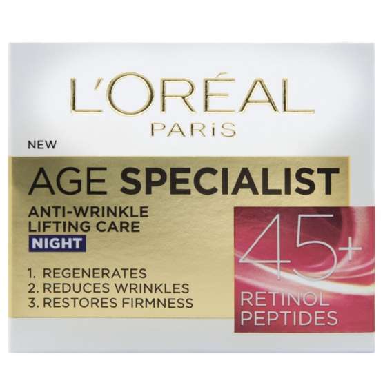 Krema za lice L'OREAL PARIS AGE SPECIALIST Anti-Wrinkle 45+ Noćna nega protiv bora 50 ml