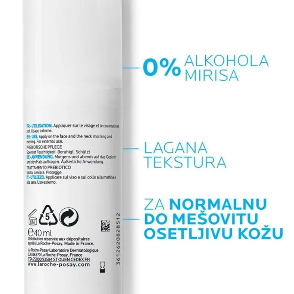 Krema za lice LA ROCHE POSAY toleriane sensitive fluid lagani fluid za ravnotežu mikrobioma osetljive kože, 40 ml