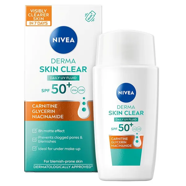 Krema za lice NIVEA Derma Skin Clear dnevni UV fluid SPF 50+ 30ml