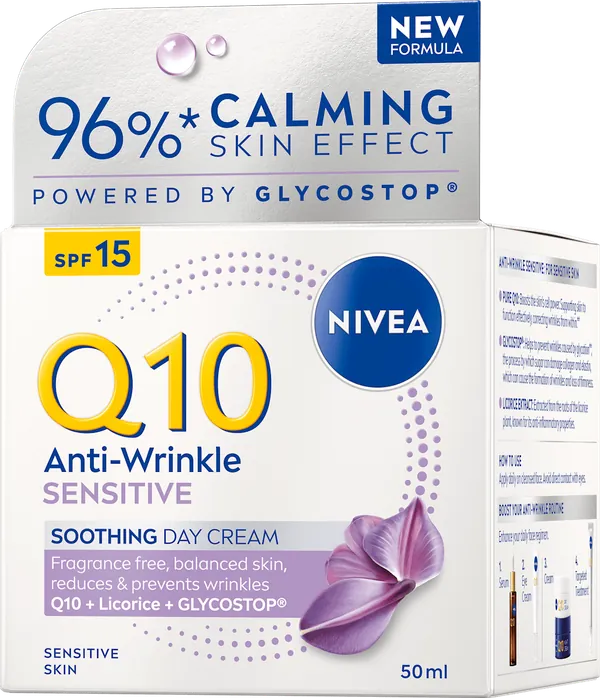 Krema za lice NIVEA Q10 Sensitive dnevna krema protiv bora SPF15 50 ml