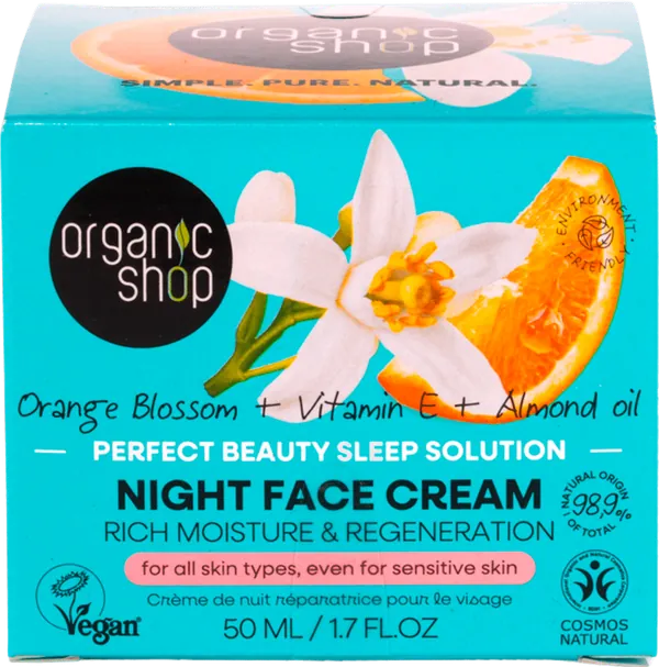 Krema za lice ORGANIC SHOP perfesct beauty sleep solution noćna, 50 ml