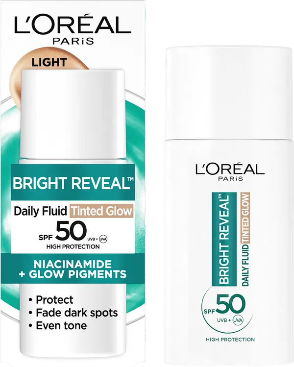 Krema za negu lica L'OREAL Bright reveal tonirani UV fluid medium SPF50+ 50ml