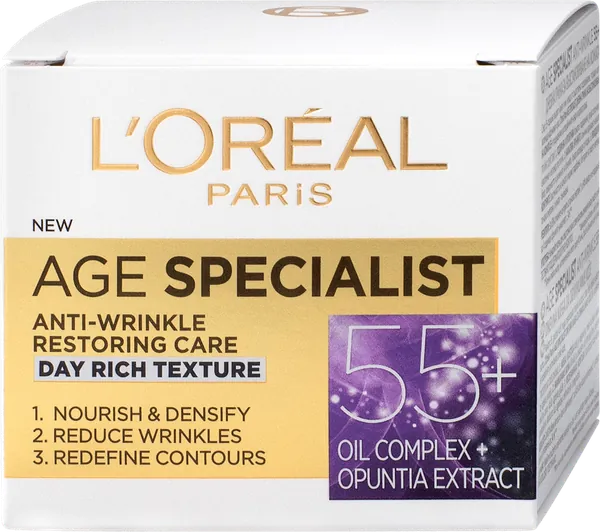 Krema za negu lica L'OREAL PARIS AGE SPECIALIST Anti-Wrinkle 55+ Dnevna nega za obnavljanje kože 50 Ml