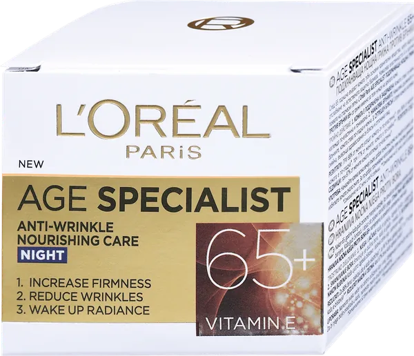 Krema za negu lica L'OREAL PARIS AGE SPECIALIST Anti-Wrinkle 65+ Noćna nega protiv bora 50 Ml