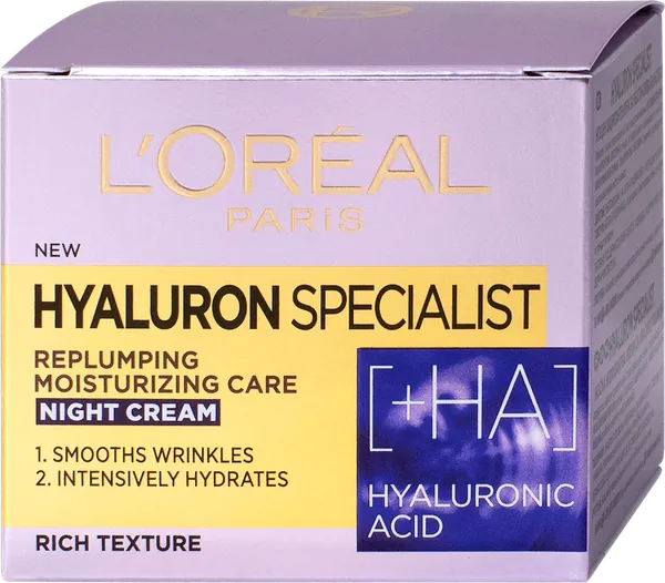 Krema za negu lica L'OREAL PARIS HYALURON SPECIALIST noćna hidratantna za vraćanje volumena 50 ml