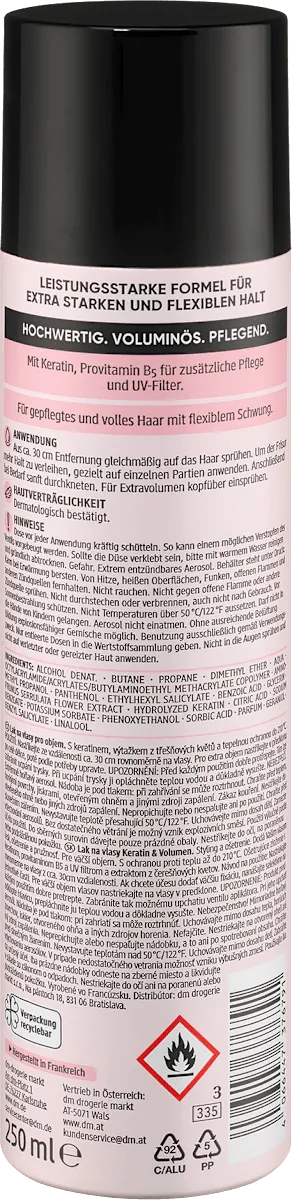 Lak za kosu BALEA keratin & volumen 250 ml