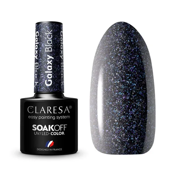 Lak za nokte CLARESA trajni uv/led galaxy black 5g
